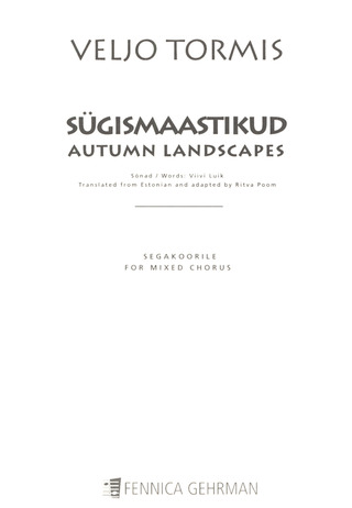 Veljo Tormis - Sügismaastikud (Autumn Landscapes)