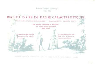 Johann Philipp Kirnberger - Recueil D'Airs De Danse Caracteristiques