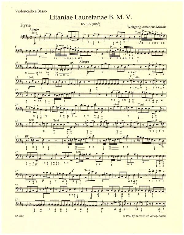 Wolfgang Amadeus Mozart - Litaniae Lauretanae B. M. V. KV 195 (186d)