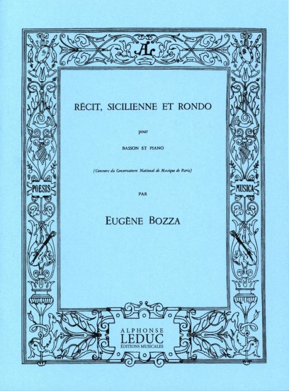 Eugène Bozza - Récit, Sicilienne And Rondo for Bassoon And Piano