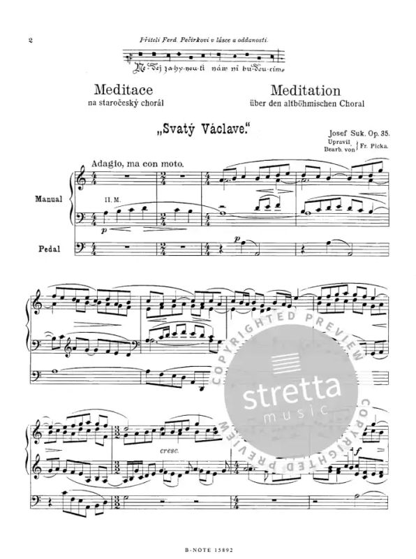 Josef Suk - Méditation sur le chorale „St. Wenzel“ op. 35