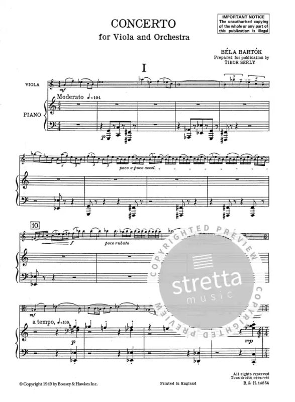 wastefully Ace Astonishment Viola Concerto op. posth. from Béla Bartók | buy now in the Stretta sheet  music shop