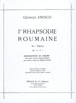 George Enescu - 1er Rhapsodie Roumaine op. 11/1