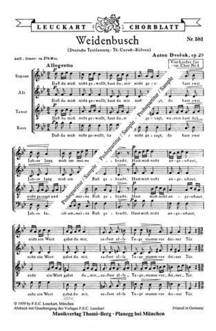 Antonín Dvořák - Vier Lieder op. 29