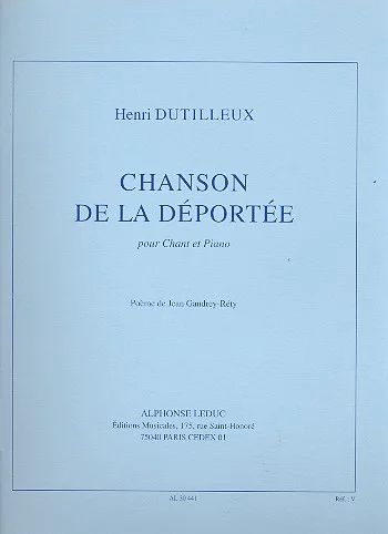 Henri Dutilleux - Chanson De La Deportee