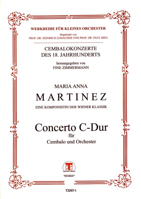 Marianna von Martines y otros. - Konzert C-Dur für Cembalo und Orchester