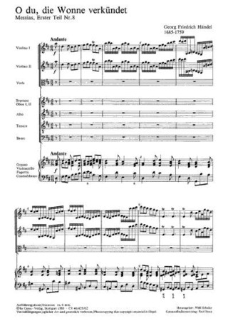 Georg Friedrich Händel - O du, die Wonne verkündet in Zion
