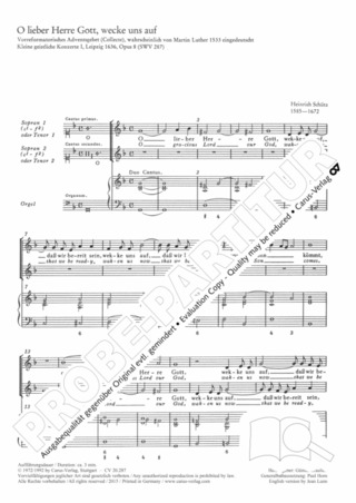 Heinrich Schütz - O lieber Herre Gott, wecke uns auf SWV 287 (op. 8, 6)