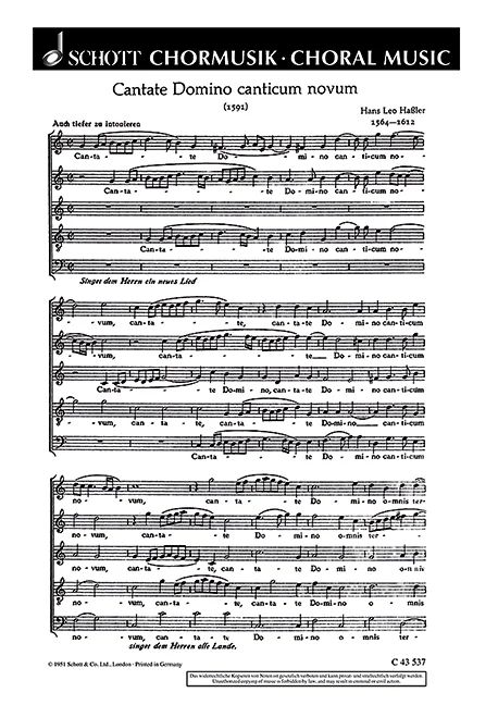 Hans Leo Haßler - Cantate Domino canticum novum