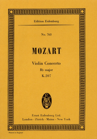 Wolfgang Amadeus Mozart: Konzert  B-Dur KV 207 (1775)