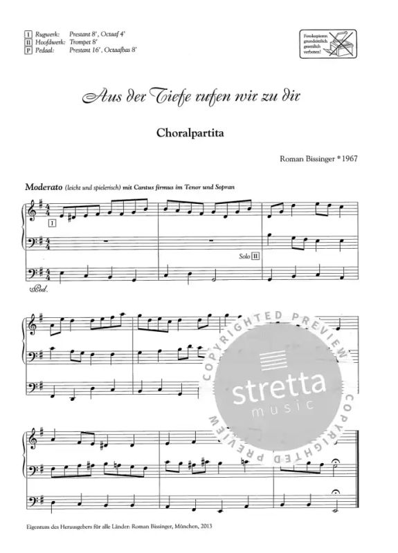 Roman Bissinger - Fünf Choralbearbeitungen im romantischen Stil