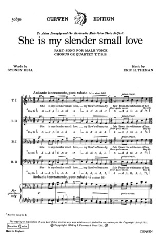 Eric Thiman - She Is My Slender Small Love