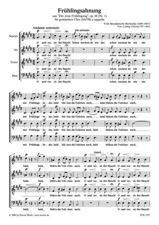 Felix Mendelssohn Bartholdy: Frühlingsahnung