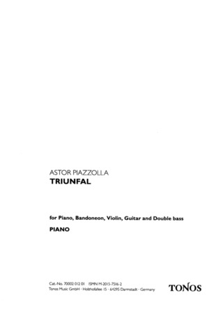 Astor Piazzolla: Piazzolla: Triunfal - per quintetto