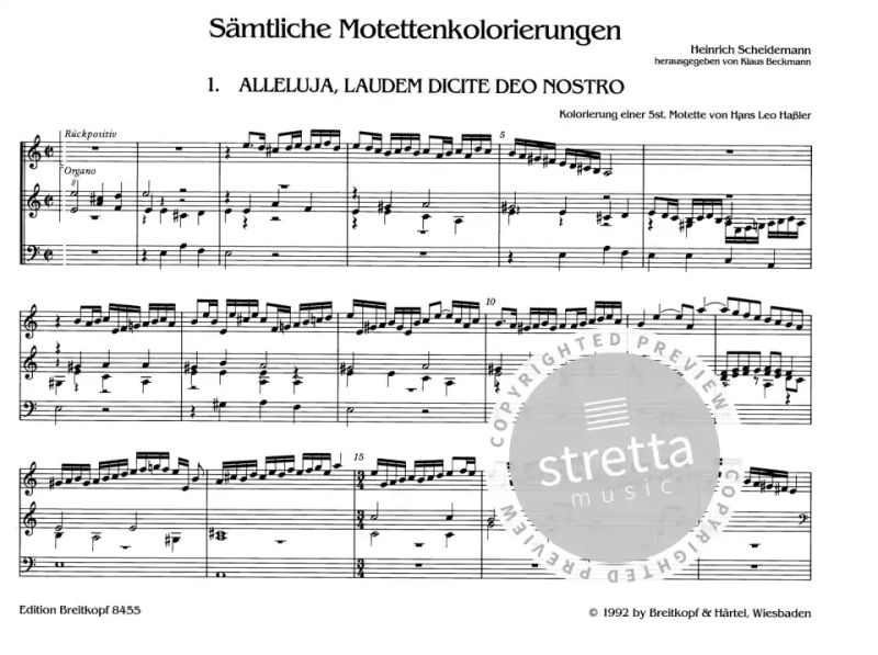 Heinrich Scheidemann - Sämtl. Motetten-Kolorierungen (1)
