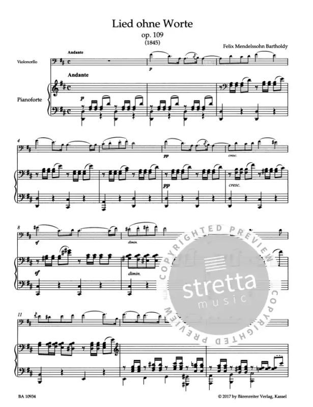 Felix Mendelssohn Bartholdy - Lied ohne Worte op. 109 (2)