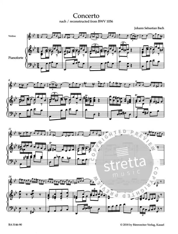 Johann Sebastian Bach - Konzert g-Moll BWV 1056 für Violine, Streicher und Basso continuo (1)