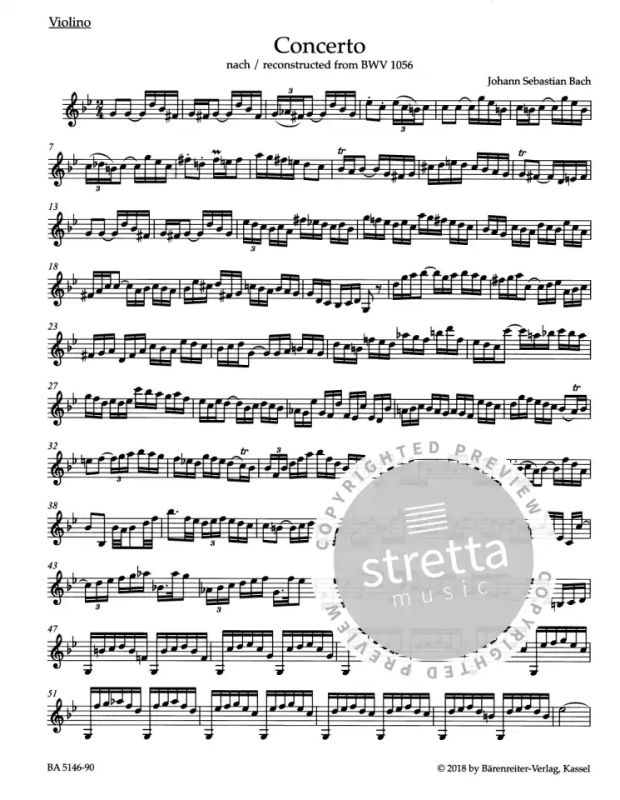 Johann Sebastian Bach - Konzert g-Moll BWV 1056 für Violine, Streicher und Basso continuo
