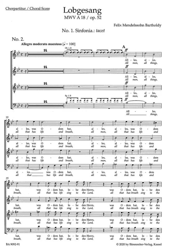Felix Mendelssohn Bartholdy - Hymn of Praise op. 52 MWV A 18