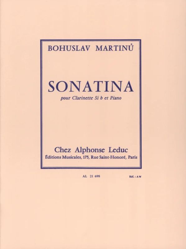 Bohuslav Martinů - Sonatina For Clarinet And Piano H.356