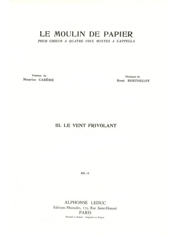 René Berthelot - Le Moulin de Papier No.3 - Lamento dun Trenu