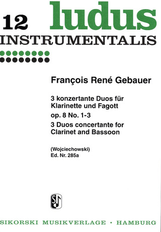 François René Gebauer - 6 konzertante Duos für Klarinette und Fagott op. 8/1-3