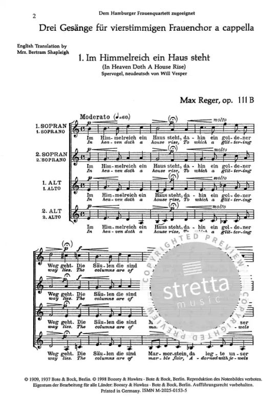 Max Reger - Drei Gesänge op. 111b (1)