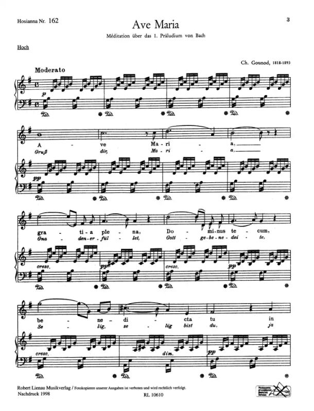 Johann Sebastian Bach - Ave Maria HOS 162