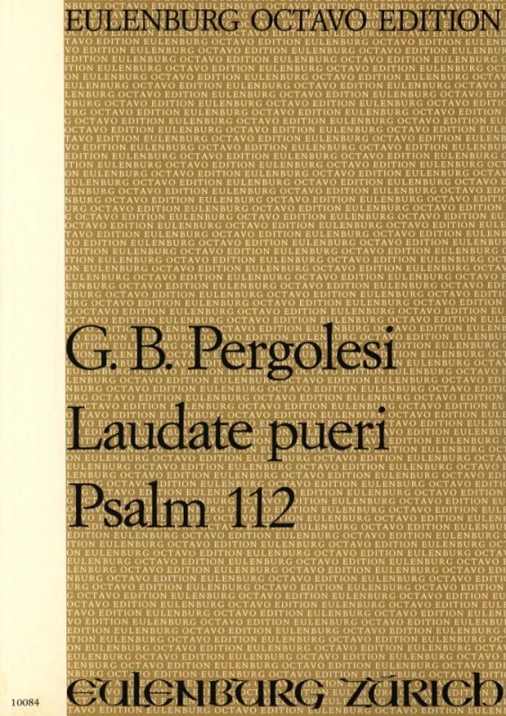 Pergolesi Orchester,Klavierauszug für Sopran,Chor u Laudate pueri Psalm 112 