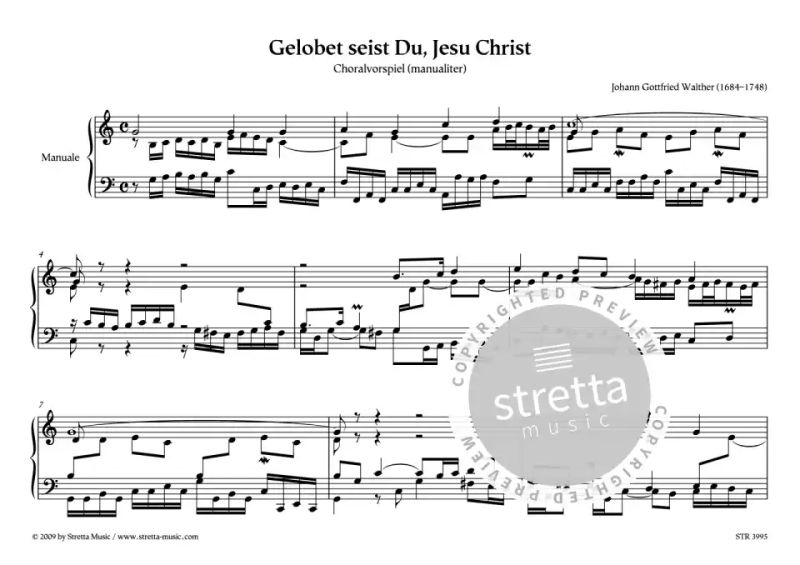Johann Gottfried Walther - Gelobet seist Du, Jesu Christ