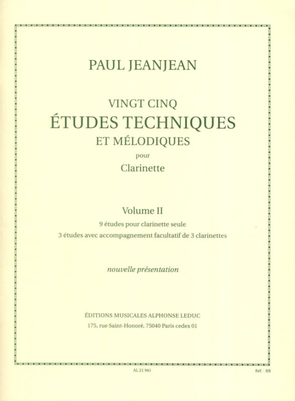 Paul Jeanjean - 25 etudes Techniques et Melodiques Vol.2