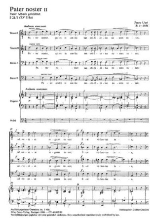 Franz Liszt - Pater noster II C-Dur S 21, 1