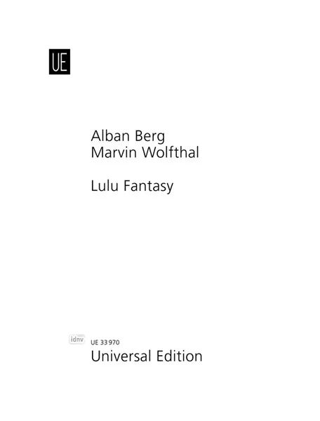 Alban Berget al. - Lulu Fantasy für Klavier