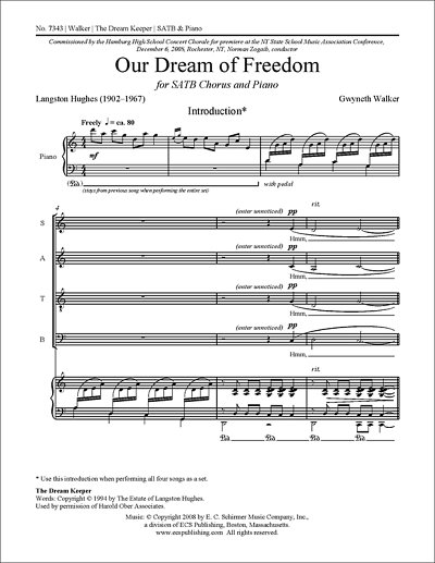 G. Walker: Our Dream of Freedom: No. 3 The , GchKlav (Part.)