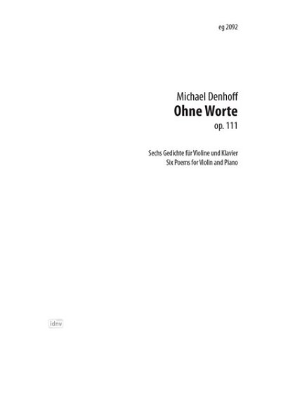 M. Denhoff: Ohne Worte op 111, Violine, Klavier