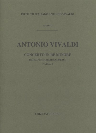 A. Vivaldi: Concerto d-moll F 8/5 RV 481, FagStrBc (Part.)