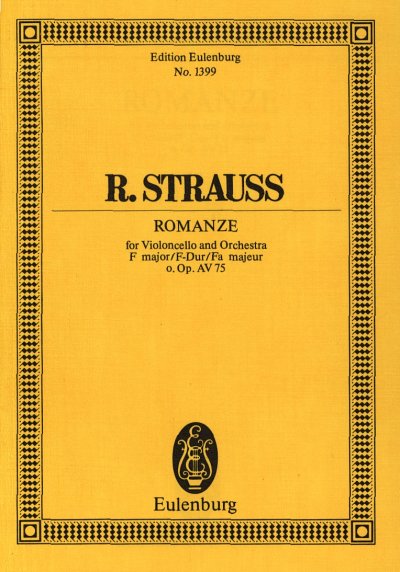 R. Strauss: Romanze F-Dur Ohne Op Av 75 Eulenburg Studienpar