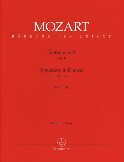 W.A. Mozart: Sinfonie Nr. 4 D-Dur KV 81 (73l), Sinfo (Part.)