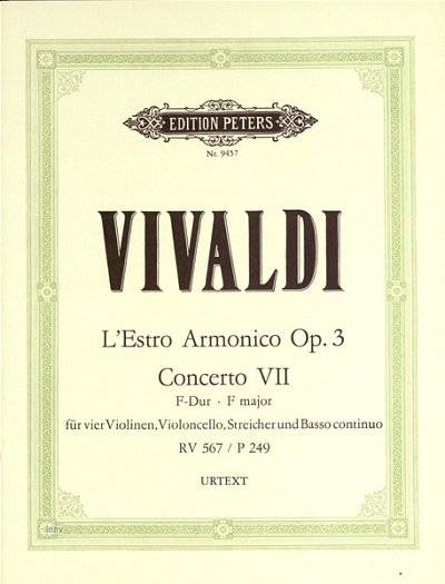 A. Vivaldi: Konzert F-Dur op. 3/7, 4VlVcStrBc (Part.)