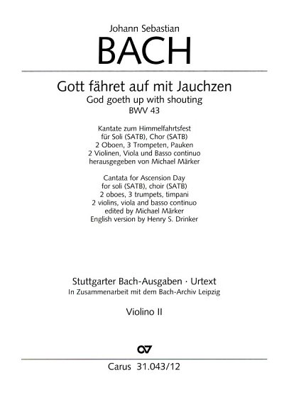 J.S. Bach: Gott fähret auf mit Jauchzen B, 4GesGchOrch (Vl2)