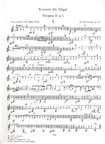 J. Rheinberger: Orgelkonzert Nr. 2 (g-moll), op.177, TrpOrch