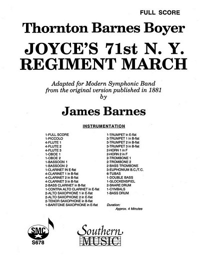 T.B. Boyer: Joyce's 71st N.Y. Regiment March
