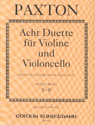 S. Paxton: 8 Duette für Violine und Violoncel, VlVc (Stsatz)
