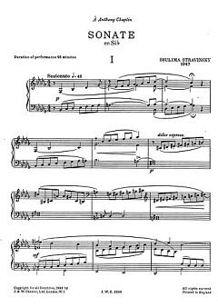 S. Stravinsky: Piano Sonata In B Flat