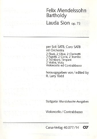 F. Mendelssohn Bartholdy: Lauda Sion op. 73 / Einzelstimme V