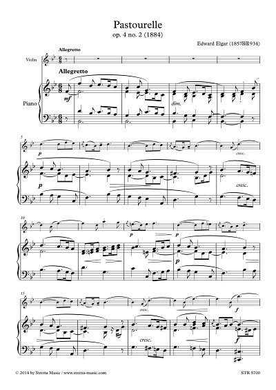DL: E. Elgar: Pastourelle, Violine, Klavier