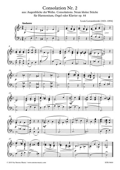 DL: L. Lewandowski: Consolation Nr. 2, Orgel [Harmonium/Klav