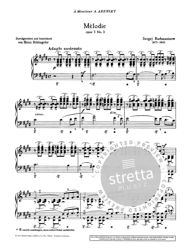 S. Rachmaninow: Mélodie op. 3/3 , Klav (1)
