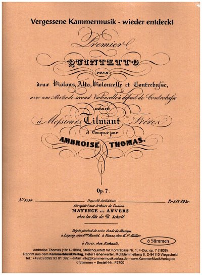 A. Thomas: Thomas, Ambroise Streichquintett m, 5Str (Stsatz)