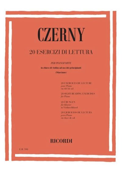 C. Czerny: 20 Esercizi Di Lettura, Klav